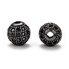 Brass Cubic Zirconia Beads ZIRC-F001-41B-1