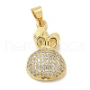 Rack Plating Brass Micro Pave Cubic Zirconia Pendants KK-L224-054G-1