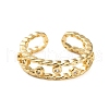 Rack Plating Brass Micro Pave Cubic Zirconia Open Cuff Rings for Women RJEW-U026-03G-01-3