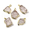 Raw Rough Natural Dyed Quartz Crystal Pendants G-G895-05LG-01-1