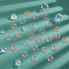 DICOSMETIC 60Pcs 2 Colors Alloy Crystal Rhinestone Pendants FIND-DC0006-39-5
