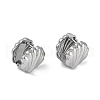 304 Stainless Steel Shell Shape Hoop Earrings EJEW-Z075-02P-1