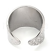 304 Stainless Steel Grooved Open Cuff Ring for Women RJEW-I098-25P-3