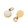Ion Plating(IP) Natural White Jade Half Round Charms with Jump Ring STAS-A097-05G-02-2