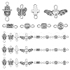   160Pcs 8 Styles Tibetan Style Alloy Connector Charms FIND-PH0008-10-1
