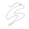 Electroplated Clear AB Glass Pendant Necklaces NJEW-JN05146-01-3