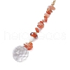 Natural Agate Chip Hanging Ornaments HJEW-TA00262-03-4