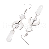 Rough Natural Quartz Crystal Dangle Earrings EJEW-JE05877-01-3