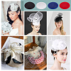BENECREAT 4Pcs 4 Colors Imitation Hemp Round Fascinator Hat Base for Millinery AJEW-BC0007-36-6