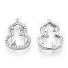 Rhodium Plated 925 Sterling Silver Micro Pave Cubic Zirconia Charms STER-T004-14P-1