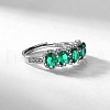 925 Sterling Silver Micro Pave Cubic Zirconia Adjustable Cuff Rings FS-WGD9A24-01-4