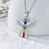 Chakra Angel Alloy Colorful Rhinestone Pendant Necklaces for Women FS-WGF797E-01-1