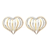 304 Stainless Steel Two Tone Stud Earrings EJEW-D319-01GP-4