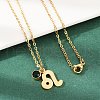 304 Stainless Steel Glass Drill Birth Stone Constellation Pendant Necklaces STAS-D305-08G-E-1