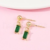 Brass Micro Pave Cubic Zirconia Dangle Stud Earrings EJEW-Z115-05G-2
