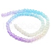 Spray Painted Crackle Glass Beads Strands DGLA-C002-6mm-07-1