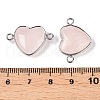 Natural Rose Quartz Love Heart Pendants G-T138-205H-P-3
