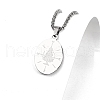 Stainless Steel Oval Compass Tree of Life Pendant Necklaces PW-WG1C182-02-1