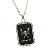 Rectangle with Twelve Constellations Pattern Alloy Pendant Necklaces WGEC014-08-2