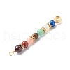 7 Chakra Mixed Gemstone Copper Wire Wrapped Big Pendants PALLOY-JF01899-01-5