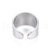 Non-Tarnish 304 Stainless Steel Snake Pattern Open Cuff Ring RJEW-S405-257P-3