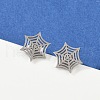 Non-Tarnish 304 Stainless Steel Spider Web Stud Earrings X-EJEW-G294-01P-3