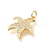 Brass Micro Pave Clear Cubic Zirconia Pendants KK-Q040-01J-G-2