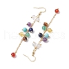 Round Gemstone Dangle Earrings EJEW-TA00473-4