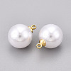 Brass & ABS Plastic Imitation Pearl Pendants KK-N261-12mm-121G-2