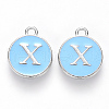 Platinum Plated Alloy Enamel Charms X-ENAM-S118-04X-P-1