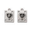 Rack Plating Alloy Glass Pendants PALLOY-P291-06B-03-2