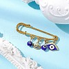 Blue Evil Eye Resin & Alloy Enamel Eye Charm Kilt Pins JEWB-BR00177-2