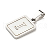304 Stainless Steel Pave Natural White Shell Pendants STAS-S130-03P-I-2