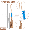 Round Wood Beads Pendant Decoration HJEW-OC00015-2