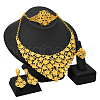 Alloy Pendant Necklaces & Stud Dangle Earrings & Rings & Link Bracelets Sets WGE4917-01-1