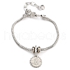 Brass Micro Pave Cubic Zirconia European Bracelets BJEW-K261-16P-03-1