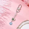 Flower Acrylic & Dyed Natural Jade Beads Pendant Decorations HJEW-JM02884-1