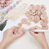 Olycraft 36 Sets 2 Styles Chinese Cherry Wood Unfinshed Wheel & Stick DIY-OC0004-17-6