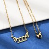 201 Stainless Steel Number 333 with Butterfly Wings Pendant Necklaces NJEW-P332-01A-G-3