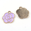 Light Gold Alloy Enamel Pendants ENAM-Q032-06C-2