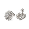 304 Stainless Steel Flower Stud Earrings for Women EJEW-Z068-05P-2