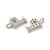 Initial Letter Brass Micro Pave Cubic Zirconia Pendants ZIRC-F008-P-2