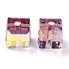 Electroplate Transparent Glass Beads EGLA-B003-01A-08-2