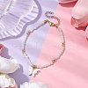 Butterfly Alloy Acrylic Charm Bracelets BJEW-JB10487-01-2
