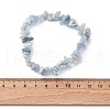 Natural Aquamarine Chip Beaded Stretch Bracelets for Women Men BJEW-K277-01-5