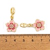Rack Plating Alloy Light Rose Rhinestone European Dangle Charms FIND-C055-25G-3