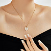 Elegant Fashionable Brass Micro Pave Clear Shiny Cubic Zirconia Heart Necklaces for Daily Wear HK4555-1-1
