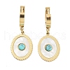 Oval 304 Stainless Steel Synthetic Turquoise Dangle Earrings EJEW-L283-072G-1