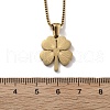 304 Stainless Steel Clover Pendant Necklaces NJEW-V001-10G-3