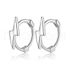 S925 Sterling Silver Lightning Hoop Earrings OB5526-8-2